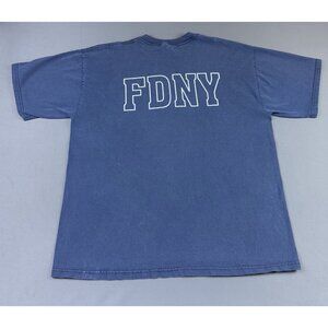 Rare Vintage Y2K New York City Fire Department Rescue 9/11 FDNY Navy Blue Shirt